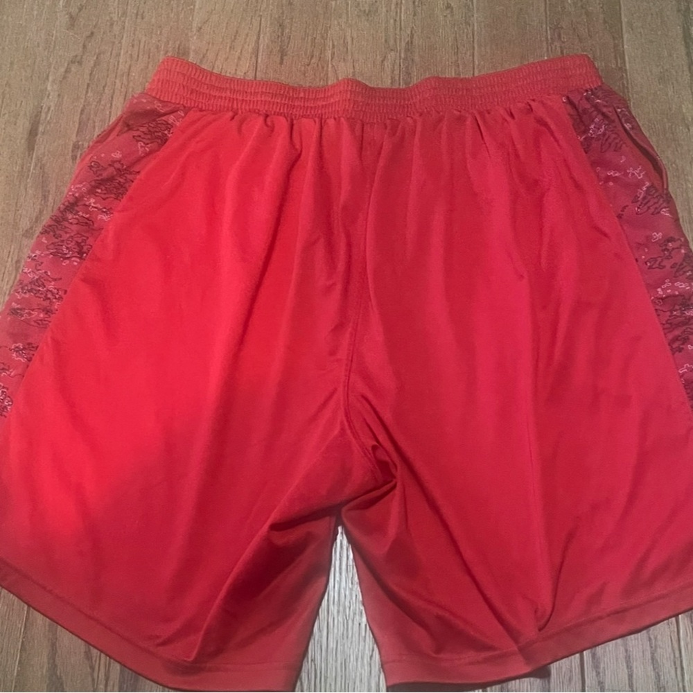 Vibrant Red Men's Athletic Shorts